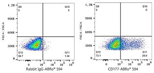 Flow CytoMetry - ABflo® 594 Rabbit anti-Human CD177 mAb (A24403)